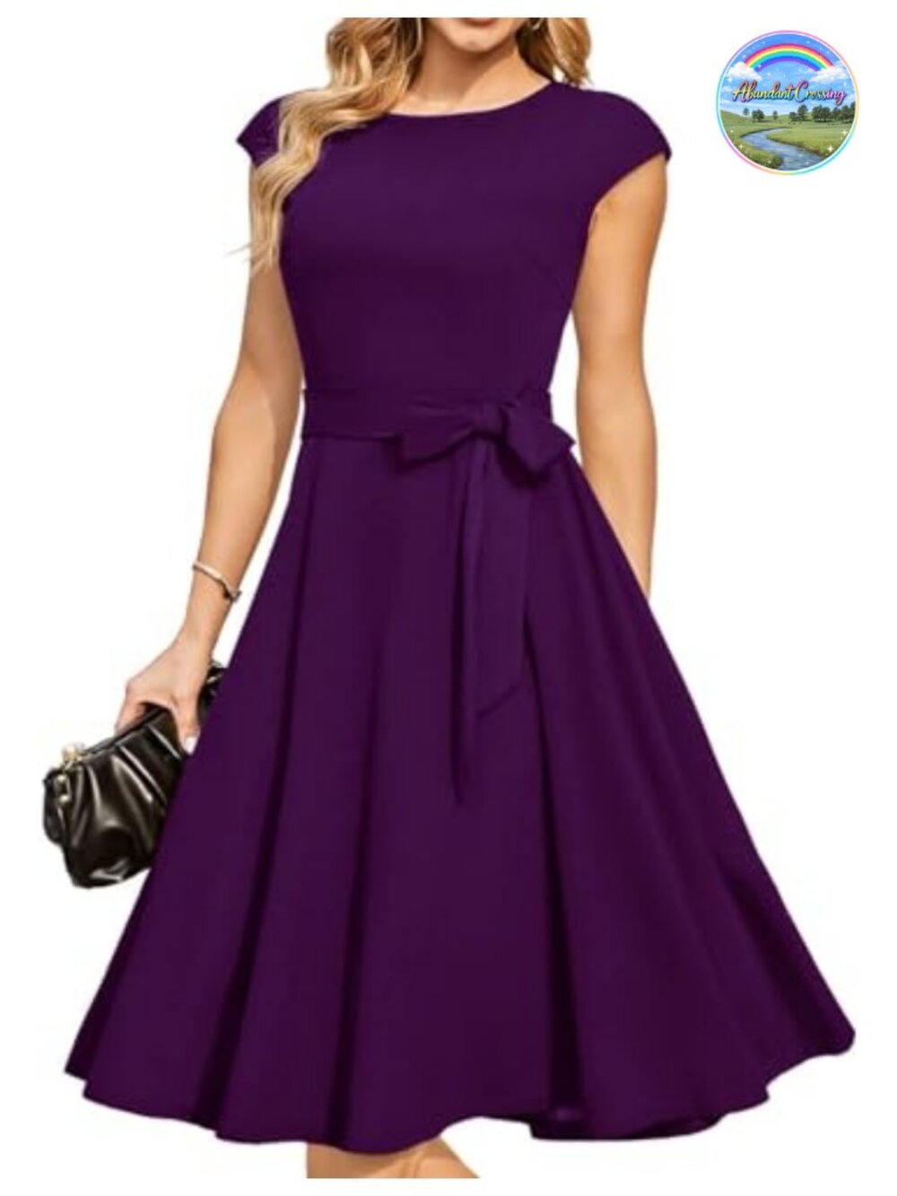 Women's Cocktail Dress Nylon Spandex A-Line Midi Wedding Guest Cap Sleeve